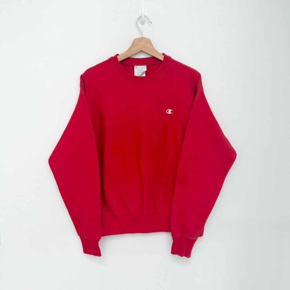Vintage Champion Reverse Weave Men’s Red Crewneck Sweatshirt